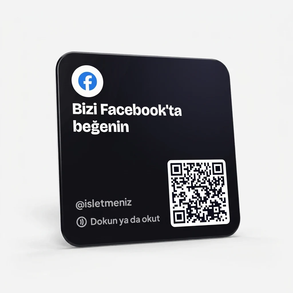 Facebook Kare Kart 10×10 — Mat Siyah