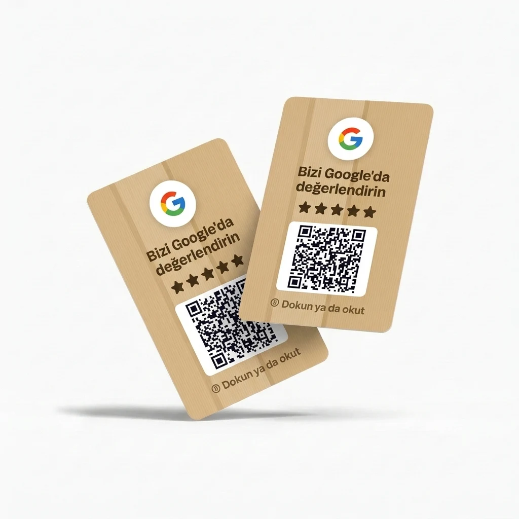Google Yorum Kartı Dikey — Ahşap