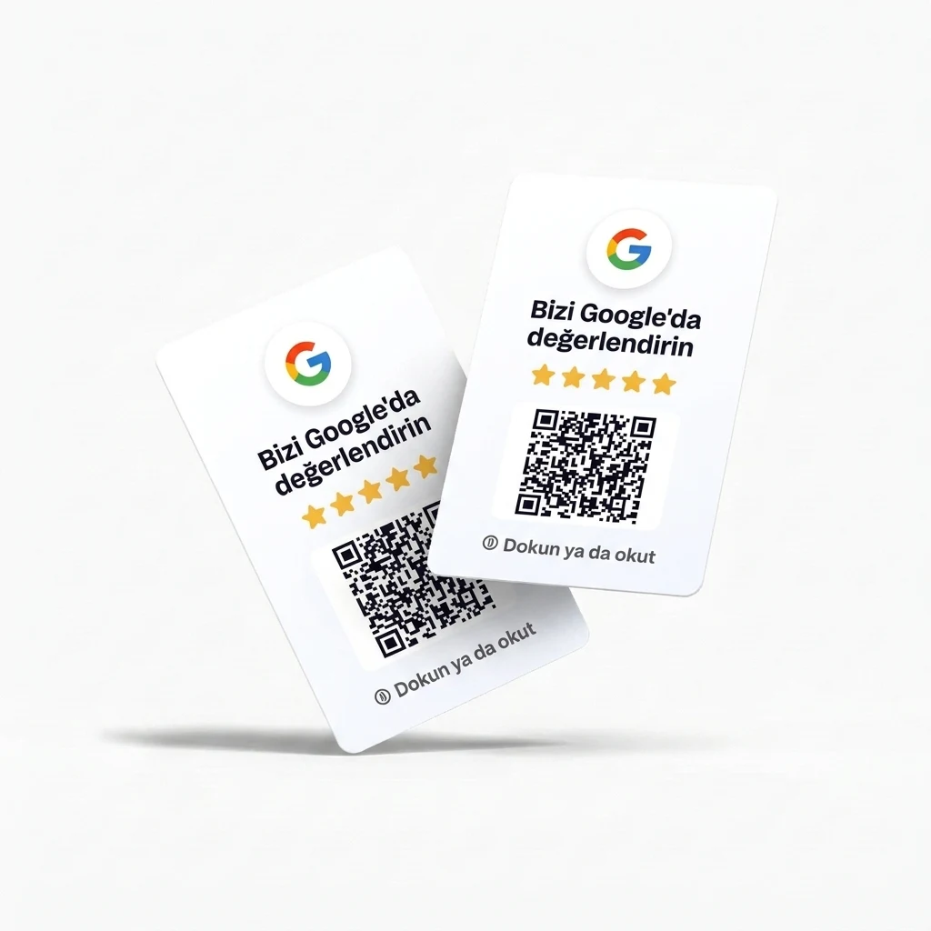 Google Yorum Kartı Dikey — Beyaz