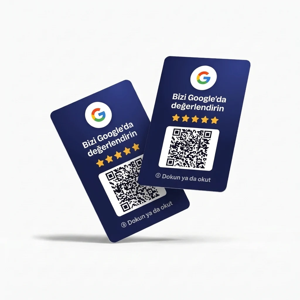 Google Yorum Kartı Dikey — Lacivert
