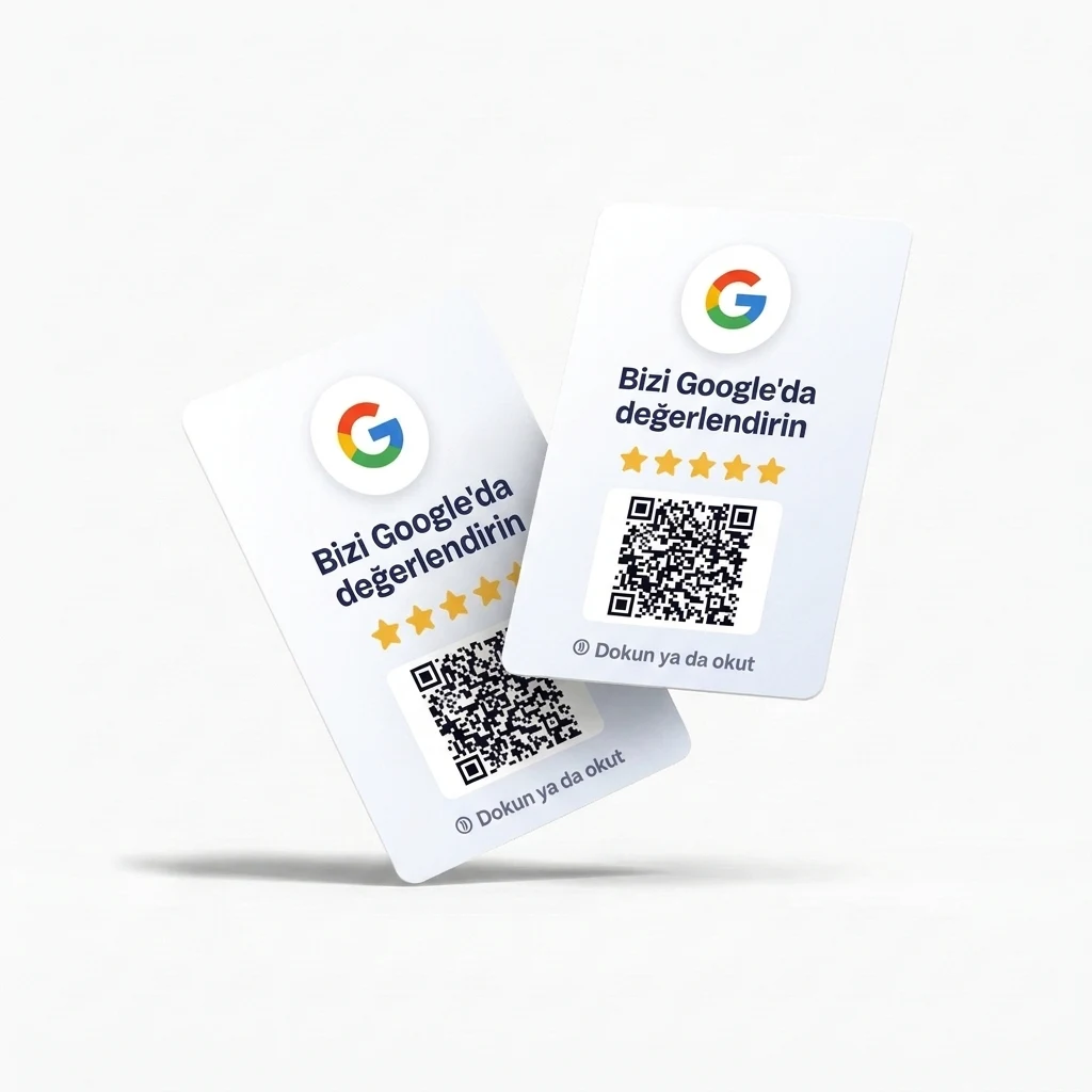 Google Yorum Kartı Dikey — Şeffaf