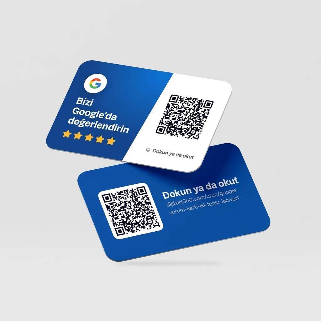 Google Yorum Kartı İki Tonlu — Lacivert