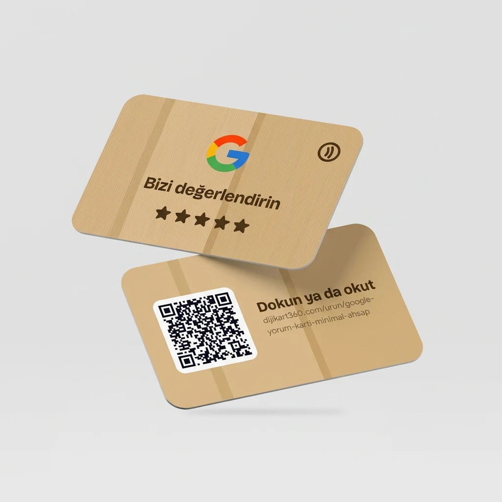 Google Yorum Kartı Minimal — Ahşap