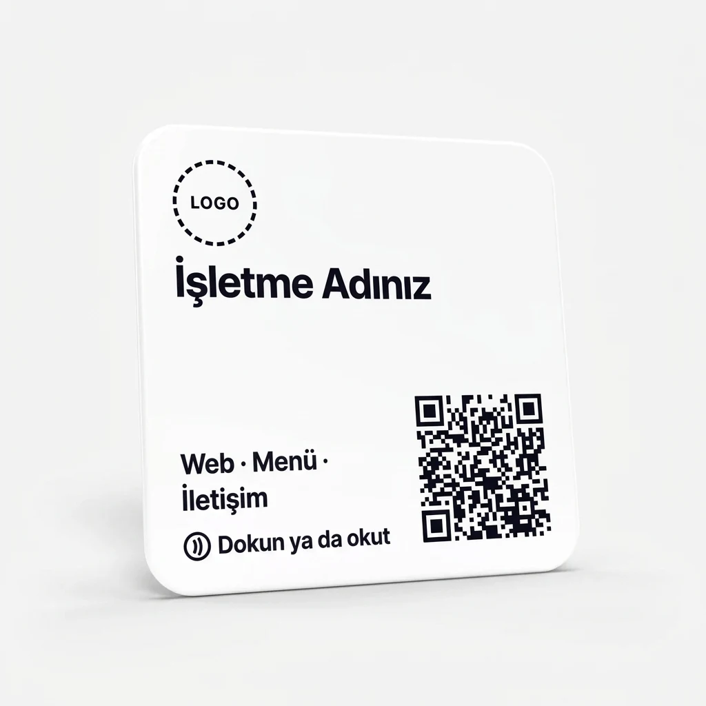 Özel Logolu Kare Kart 10×10 — Beyaz