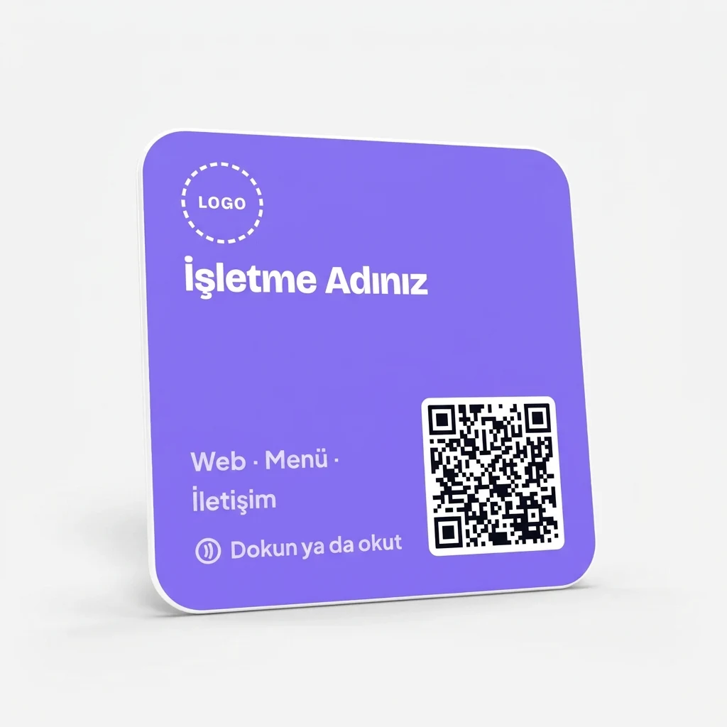 Özel Logolu Kare Kart 10×10 — Mor