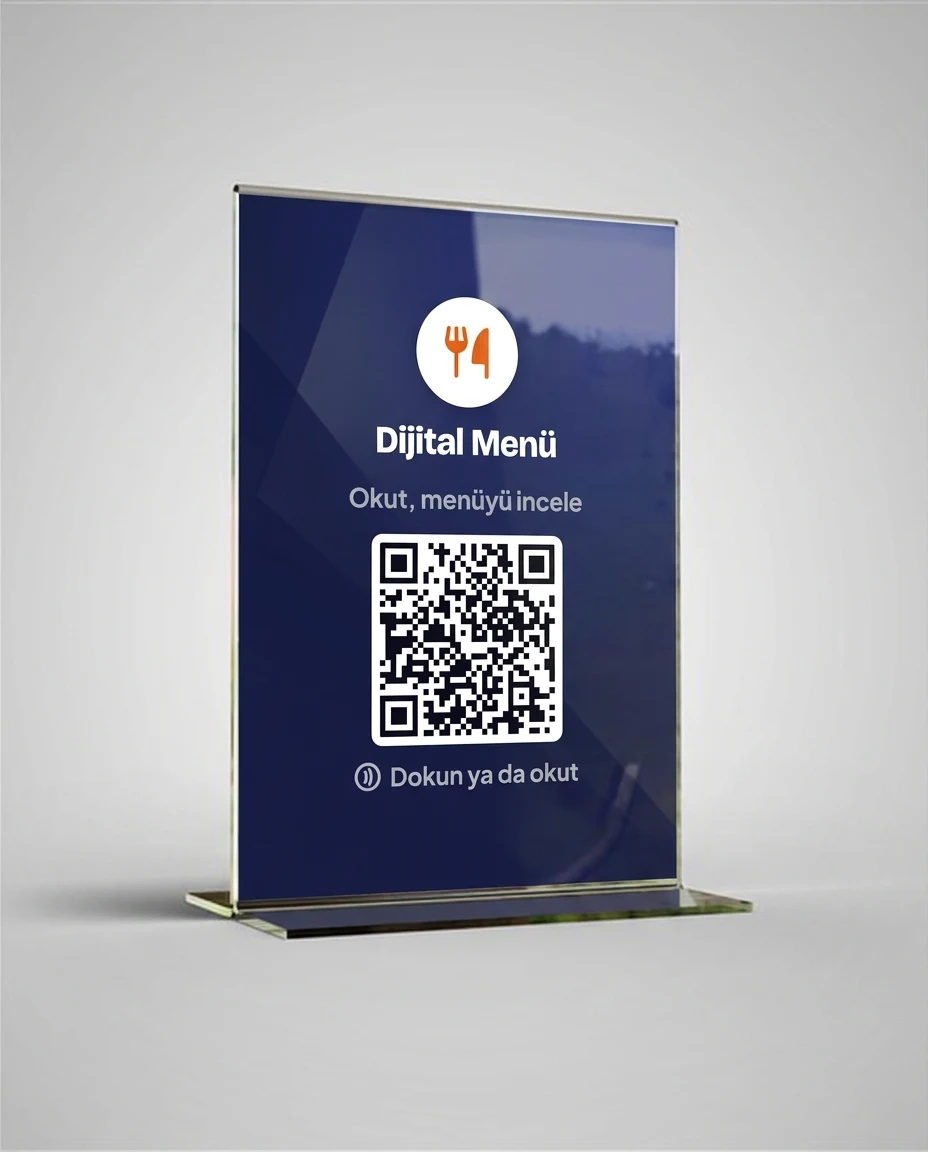 QR Menü T Stant — Lacivert