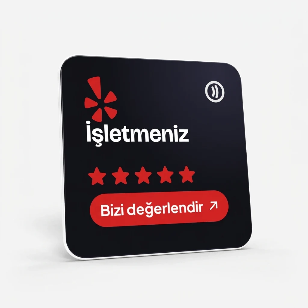 Yelp Yorum Kartı — Mat Siyah